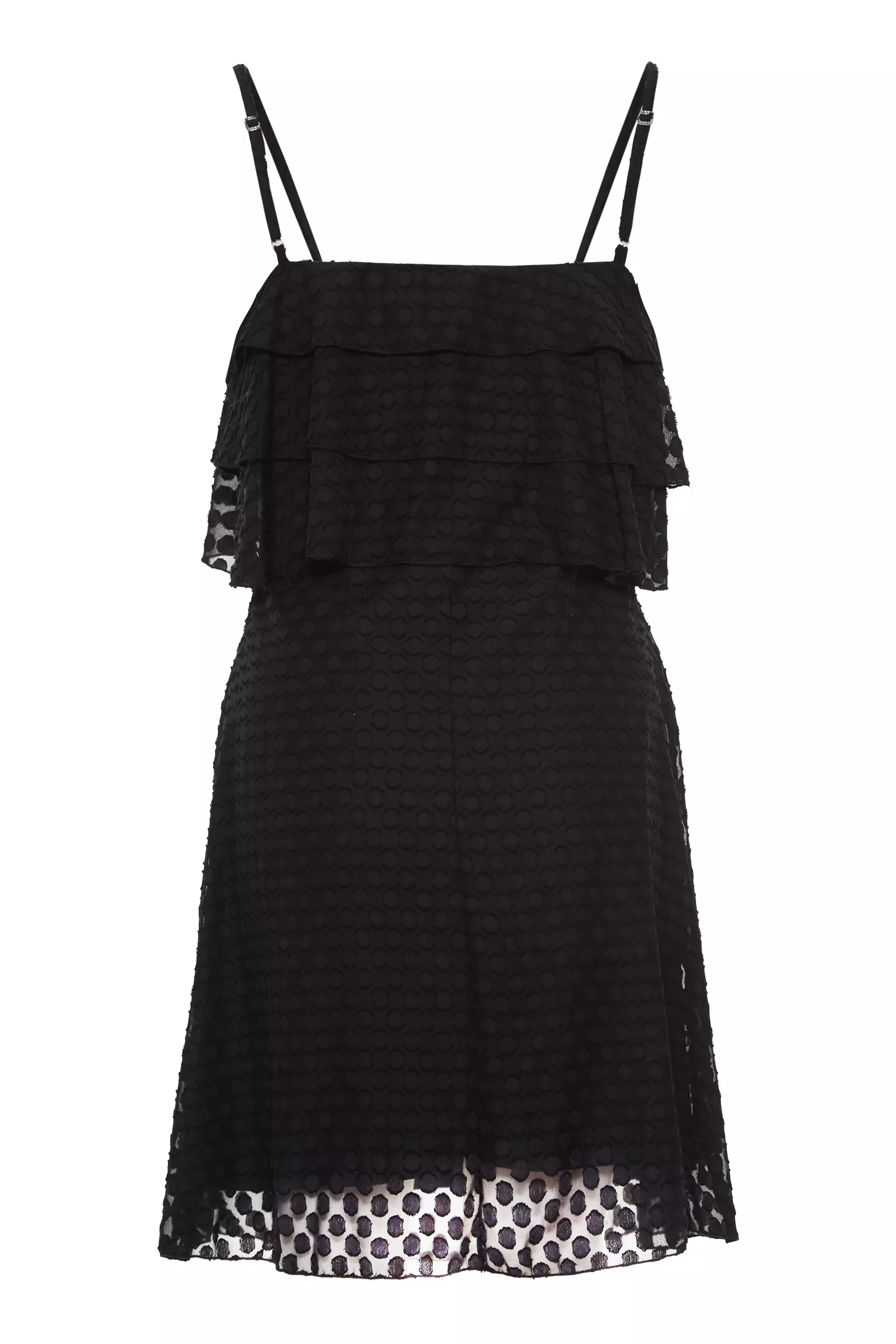 Black tulle sleeveless mini dress