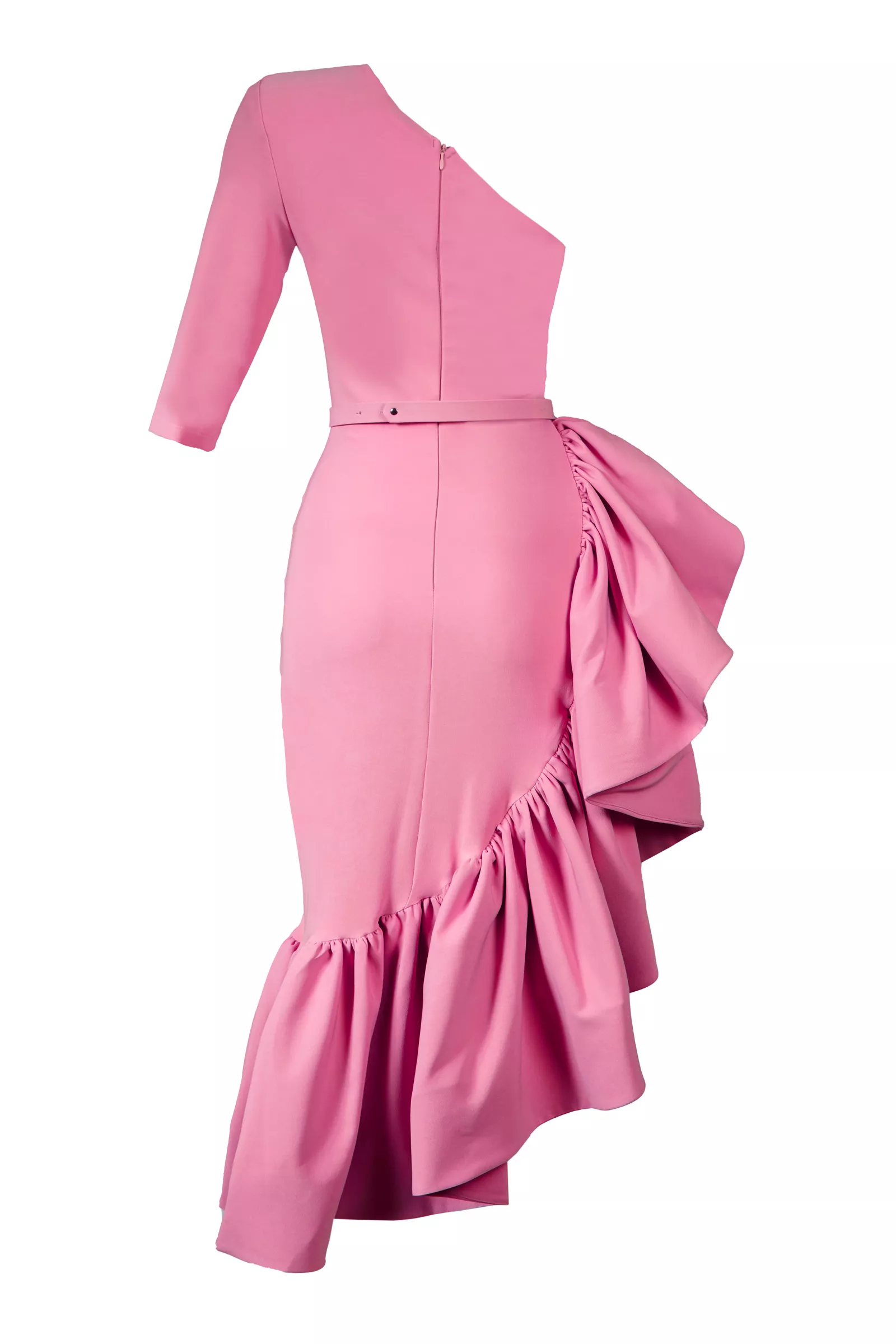 Pink Plus Size Crepe Maxi Dress